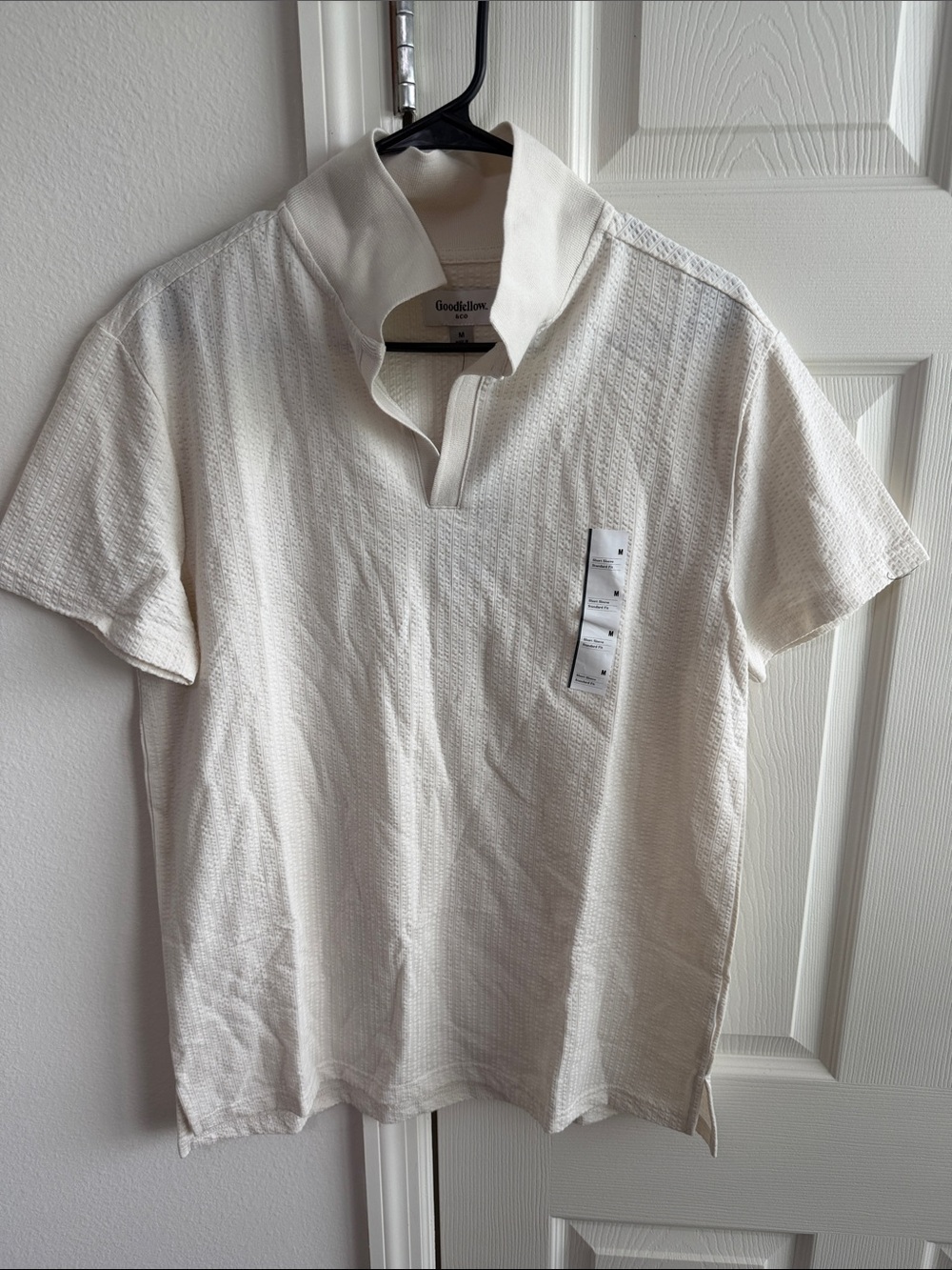 Goodfellow & Co Cream Textured Polo Shirt